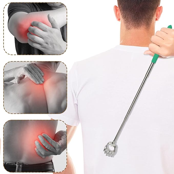 6 Pack Back Scratcher Fathers Day Dad Gifts, White Elephant Gifts for Adults, Stocking Stuffers for Men Women Teens, Prizes for Adults, Extendable Bulk Back Massager for Thanksgiving Birthday (Green)