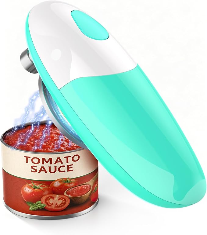 Electric Can Opener, One-Touch Automatic Can Opener Easy Side Cut All Can Sizes with Smooth Edge, Handsfree Battery Operated Kitchen Gadget Safe for Seniors & Arthritis