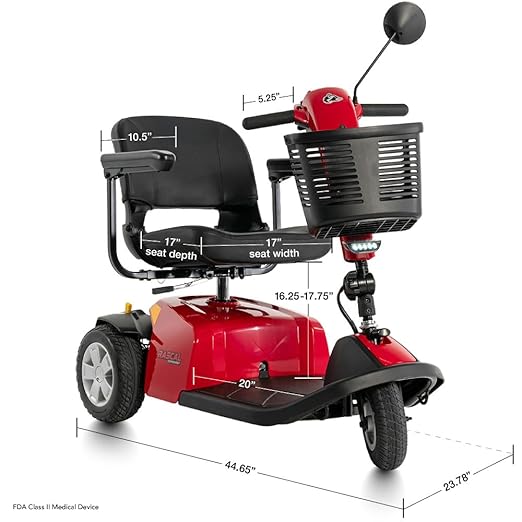Rascal Conquest 3-Wheel Heavy-Duty Outdoor Mobility Scooter, Long-Range Battery-Powered Electric Travel, 350lb Capacity, Battery Included