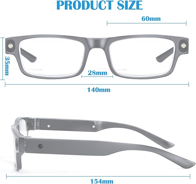200% Magnifying Glasses with Light,USB Rechargeable LED Lighted Magnifying Eyewear,Hands Free Head Magnifier Eyeglasses for Close Work,Hobbies,Reading,Craft,Jewellery,Sewing Seniors