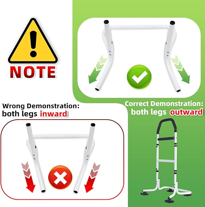 Chair Stand Assist, Stand Lift Rails with Suction Cup, Standing Up Assistance for Seniors, Height Adjustable, Standing Aid & Support Device, Stand and Sit Assist for Elderly, Adults, Patient