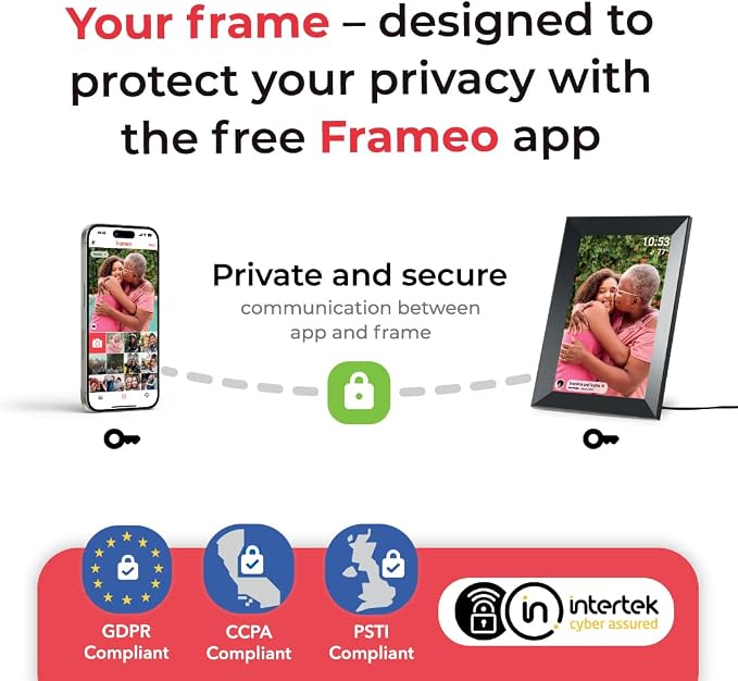 Digital Picture Frame, 10.1'' Frameo Digital Frame Wifi, 32GB Memory, 1280*800 HD Touch Screen Digital Photo Frame, Wall Mountable, Share Instantly, Anniversary, Birthday Gifts for Women, Mom, Golden