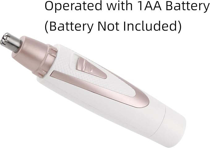 Ear and Nose Hair Trimmer Clippers: 2026 Professional Painless Eyebrow & Facial Hair Trimmers Remover for Women, Battery-Operated Nasal Clipper, Dual Edge Waterproof Blades for Easy Clean, Pink