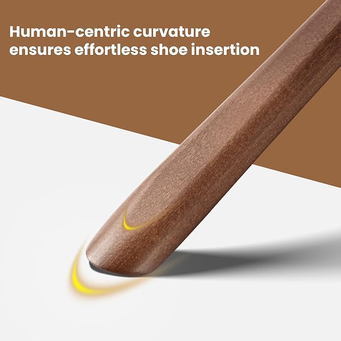 Wooden Shoe horn Long Handle for Seniors -23.6in Long handled ShoeHorn
