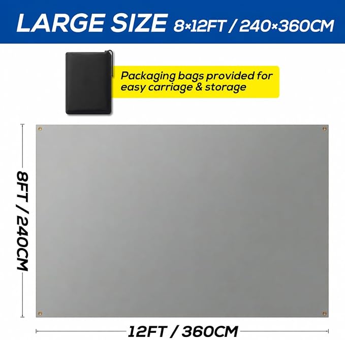 PAWBOSE 8x12ft Welding Blanket, Silicone Coated Fiberglass Fire Blanket for Welding & Cutting - Heavy Duty Fireproof Protection with Storage/Carry Bag for Indoor & Outdoor Use