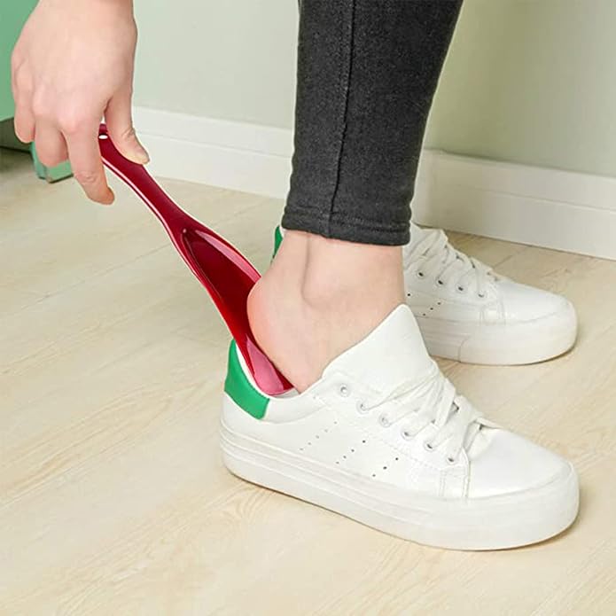 2 Pcs Mini Shoe Horns - Flexible Thermoplastic Shoe Helper, Compact & Portable for Travel, Home, or Office Storage