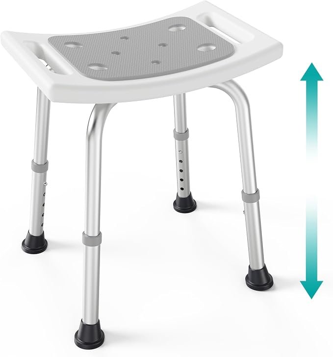 PELEGON Shower Chair for Inside Shower (300 lb) - Adjustable Height Shower Stool - Shower Seats for Adults, Bath Stools for Shower to Sit, Shower Chair, Shower Stools for Adults Sitting - Grey