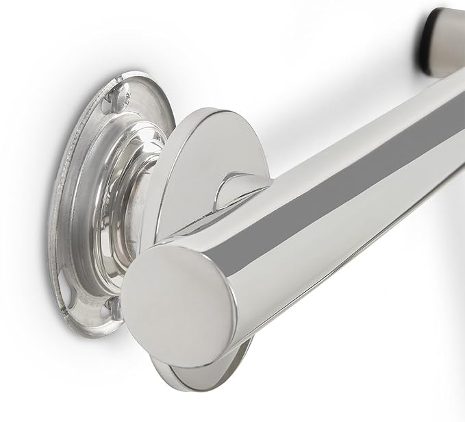 Seachrome Bathroom Grab Bar, 38 inch Stainless Steel, Right Handed Zuma Bar, 1 1/4 inch Diameter, Handicap Grab Bar, Safety Rail, Polished Stainless (Model: GWR-3638-QCR-PS)