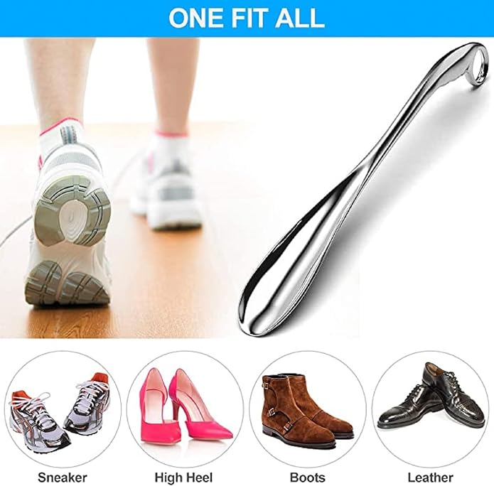 Shoe Horn Long Handle for Men Women Extra Long Handled Metal Wide Shoehorn for Seniors Solid Sturdy Durable Shoe Spoon Helper