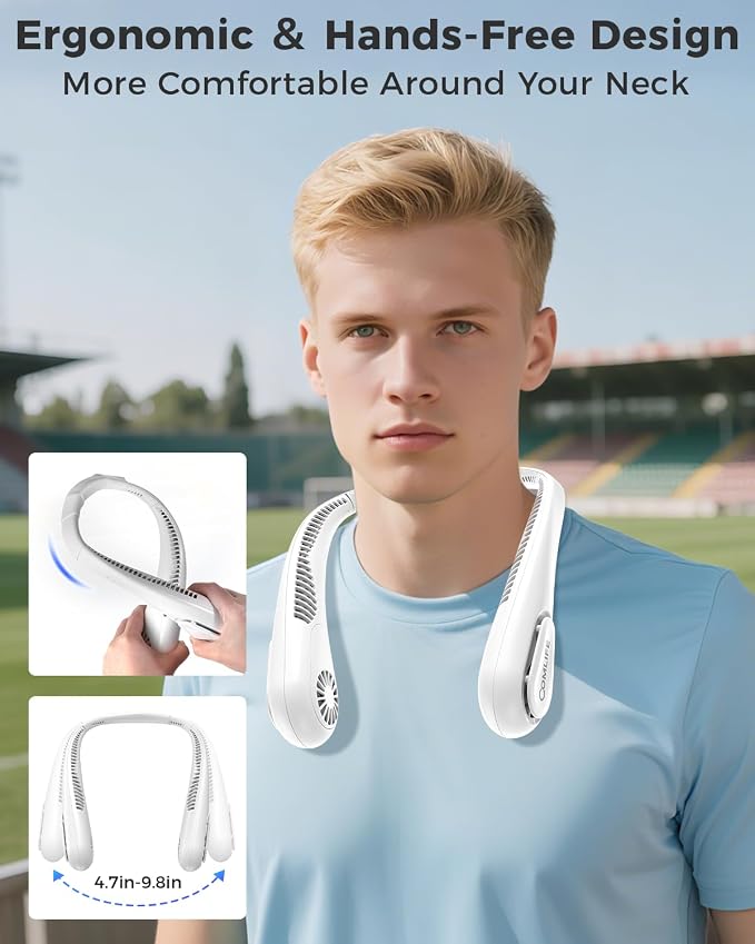 Portable Bladeless Neck Fan, Fathers Day Gift for Men Dad Blue Collar Workers, Birthday Gift for Mom Women Teacher, Wearable Cooling Fan Rechargeable for Camping Travel Beach Golf Cruise Essentials