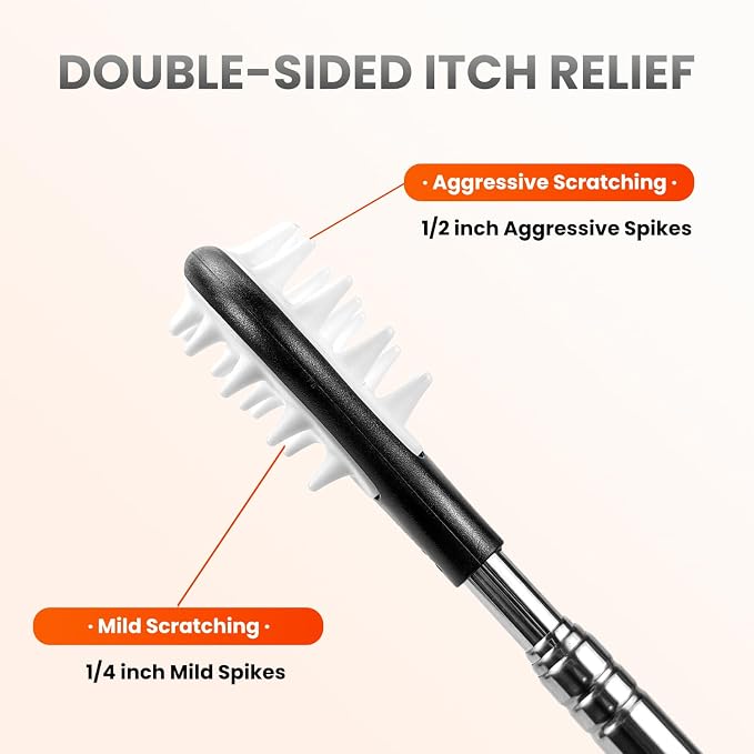23‑Inch Extendable Double‑Sided Backscratcher, Portable for Adults(D‑Black) | Portable; Double-Sided;Works well for both rough and soft‑textured skin;Suitable for Adult Men and Women