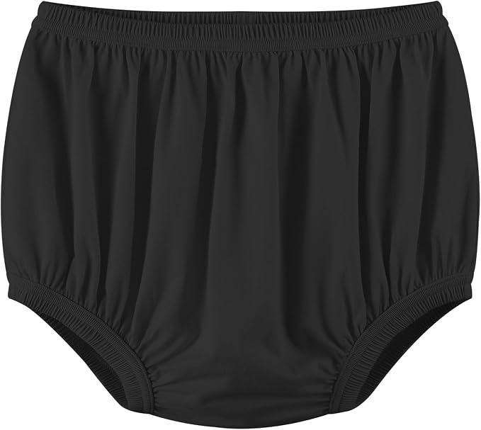 Adult Diaper Cover for Incontinence Noiseless Leak-Protection Underwear Plastic Pants Over Diapers Waterproof Rubber Pants (Black, S)