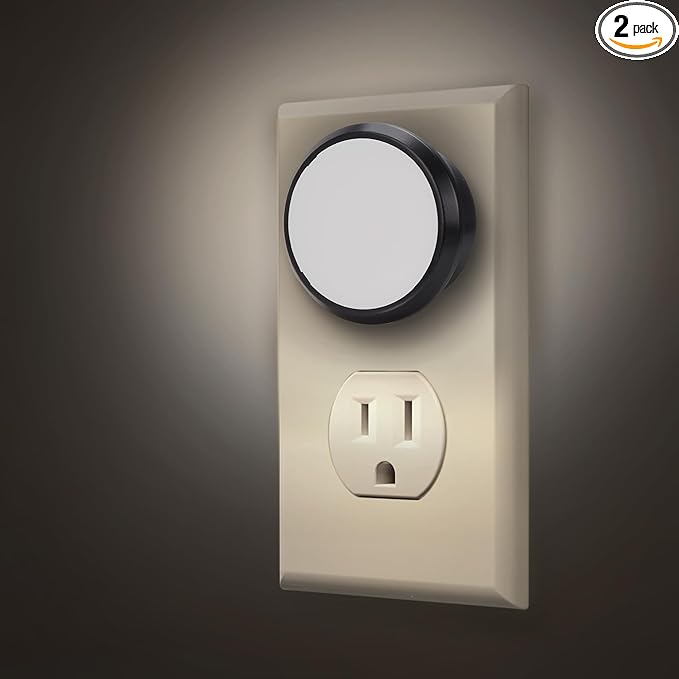 Night Lights Plug Into Wall [2 Pack], LED Night Light with Dusk-to-Dawn Sensor, 5000K Daylight White Brightness Nightlight, Compact Design Nightlights for Bathroom, Hallway,Stairway, Non-Dim