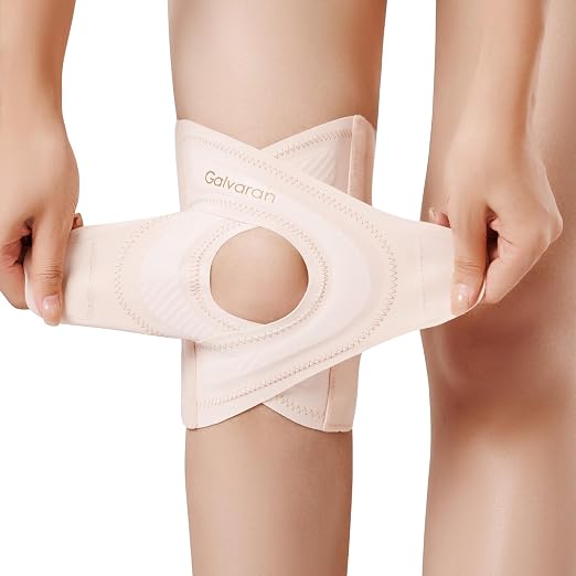 Galvaran Knee Brace for Women & Men, Relief Recovery Meniscus Tear, Arthritis Pain, ACL & MCL, Knee with Side Stabilizers，Adjustable Knee Support (Nude Pink, X-Large)