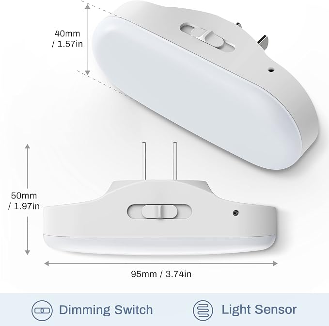 Led Night Light,Night Lights Plug into Wall,Dusk to Dawn Sensor | 1W 5000K Dimmable Night Light from 0LM to 100LM, Night Light for Bathroom Hallway Bedroom Kids Room Stairway