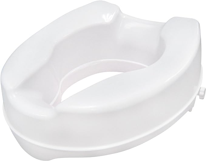 Drive Medical Raised Toilet Seat with Lock, Standard Seat, 4 Inch | Raised Toilet Seat with Lock Adds 4 Inches of Height and Stability to Any Standard Toilet Bowl at Home
