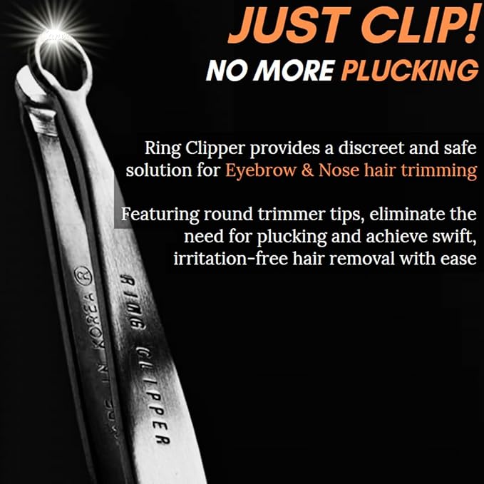 rinocos [Premium Hand-Made] Nose Hair Clippers for Men - Nasal Clippers, Nose Hair Trimmer, 304 Surgical-Grade Stainless Steel, Eyebrow Trimmer, Third-Generation Craftmanship (Silver)