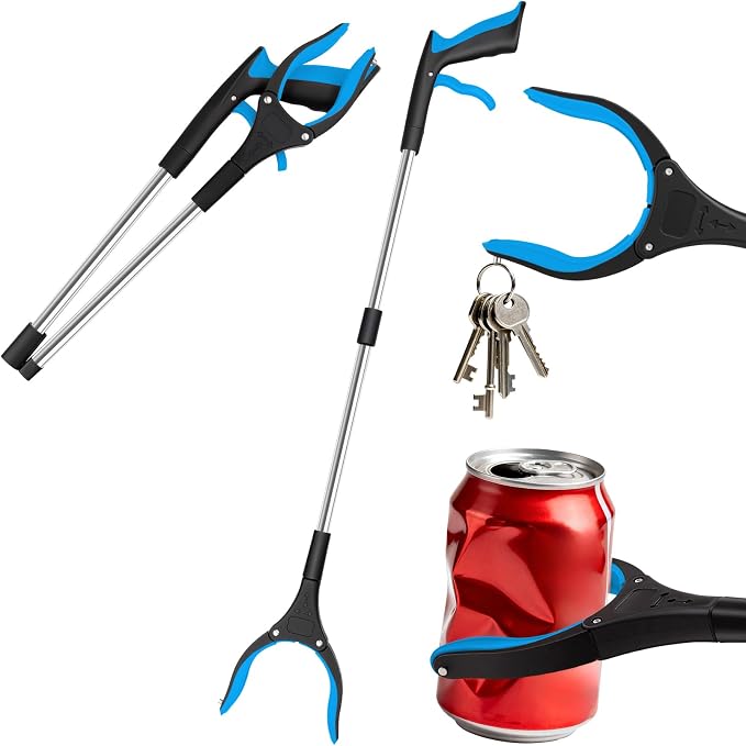 Grabber Reacher Tool - 32” Extra Long Foldable Gripper and Reaching Tool | 1 Pack Pick Up Sticks Heavy Duty Gripper Reacher Grabber Tool Trash Picker Upper Grabbers for Seniors