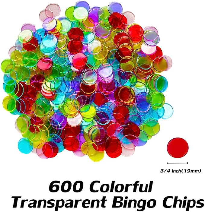 SEETOOOGAMES Deluxe Bingo Game Set - 8 Inch Metal Cage, 50 Paper Cards, 600 Colorful Clear Chips, Bingo Balls and Plastic Master Board, Great for Adults Large Groups, Familiy Games Nights Parties