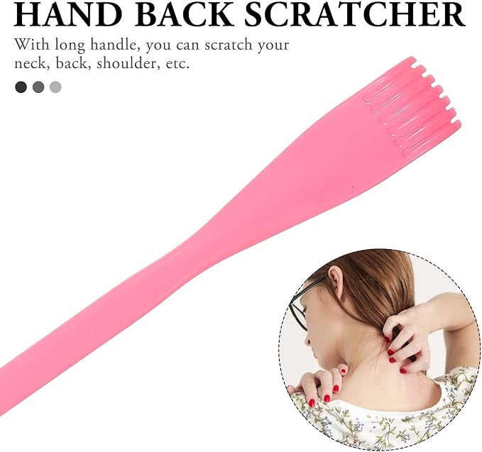 Healifty 2 Pack Portable Back Scratcher Long Handle Hand Shaped Itch Rake Massager for Neck Shoulder and Back Relief Home Use Gift for Family