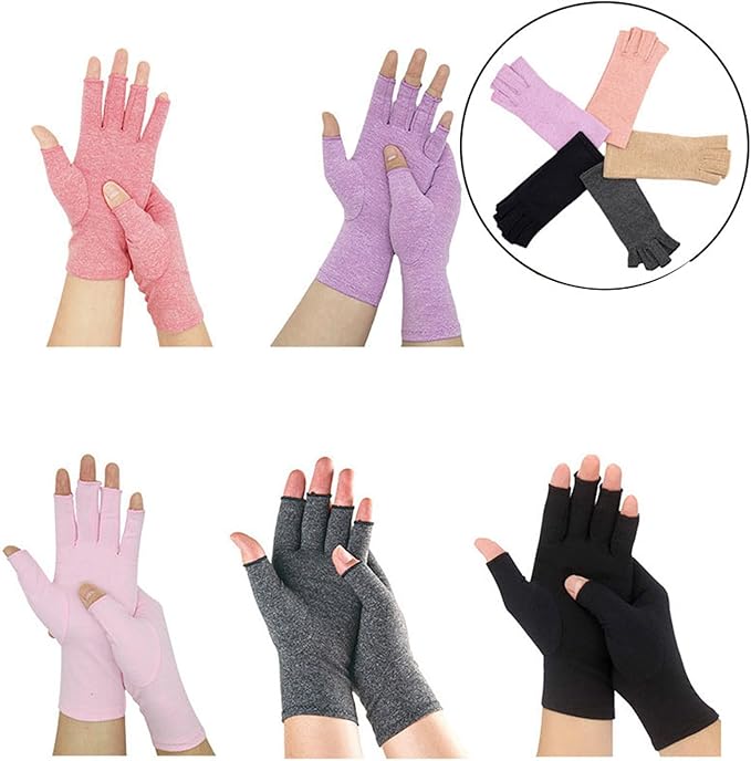 Premium Bamboo Gloves Fingerless Compression Wrap for Hand Pain and Osteoarthritis Men and Women