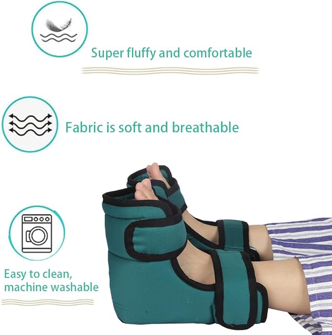 2PCS Heel Cushion Protector Pillow to Relieve Pressure from Sores and Ulcers,Adjustable in Size,Foot Pillowfor Elderly Bedridden Pressure Ulcer Cushion Ankle Pillow for Bed,Wheelchairs