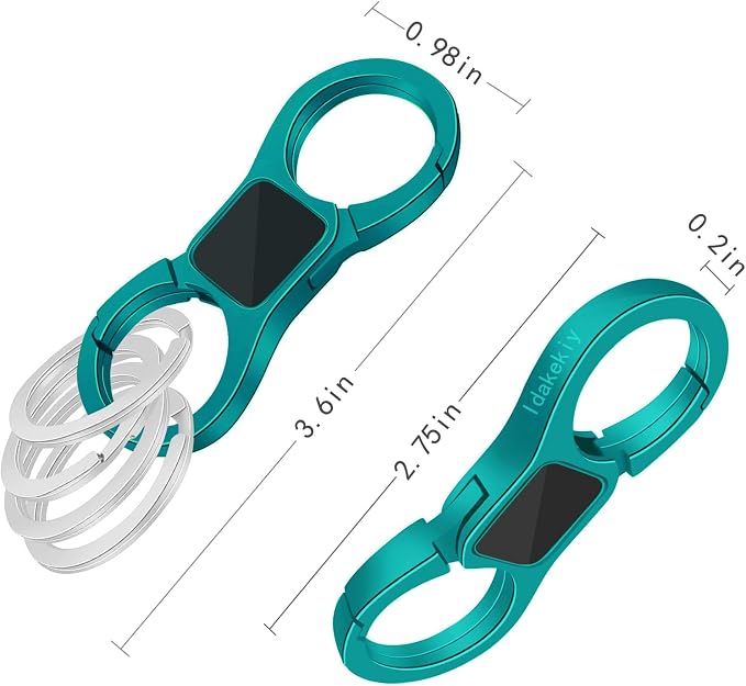 Idakekiy Key Chain Quick Release Spring with 4 Key Rings Heavy Duty Car Keychain Organizer for Men and Women
