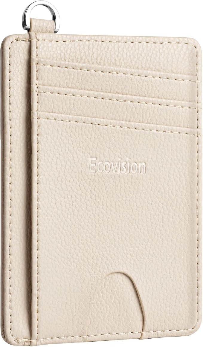 Slim Minimalist Front Pocket Wallet, RFID Blocking Credit Card Holder Wallet with Detachable D-Shackle for Men Women