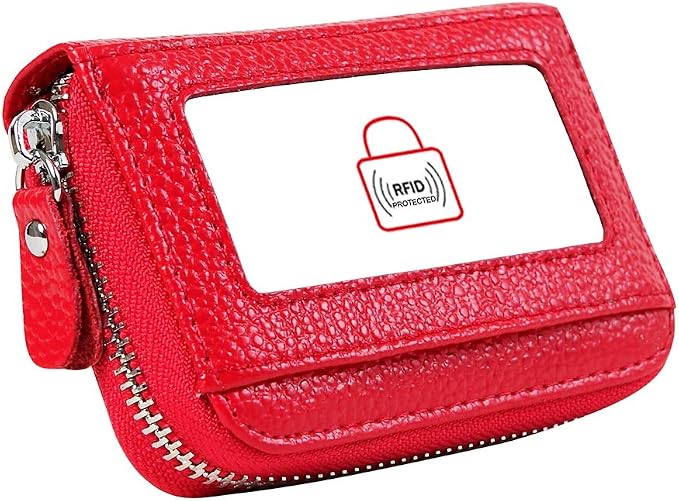 Women's RFID Blocking 12 Slots Credit Card Holder Leather Accordion Wallet