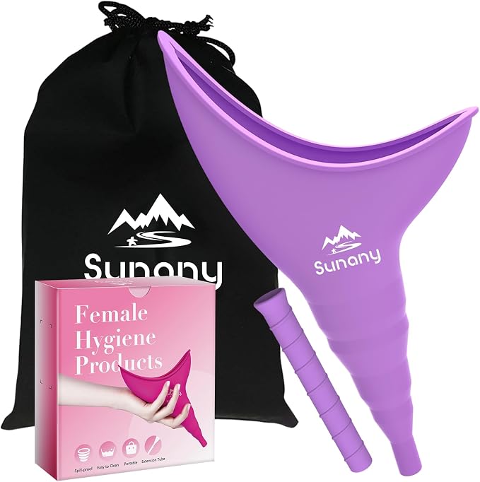 Female Urination Device, Reusable Female Urinal Silicone Women Pee Funnel | Women to Pee Standing Up, The Perfect Companion for Camping,Travel travel outdoor, folds compact, easy rinse
