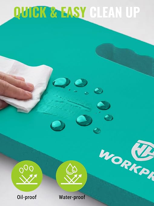 WORKPRO Extra Thick Kneeling Pad, Robin's Egg Blue, 17.5 x 11 x 1.5 in | Soft NBR Foam Cushioning for Knee, Large Foam Kneeler Mat, For Gardening, Bathing Baby, Exercise, Workout Supplies, 1 Pack
