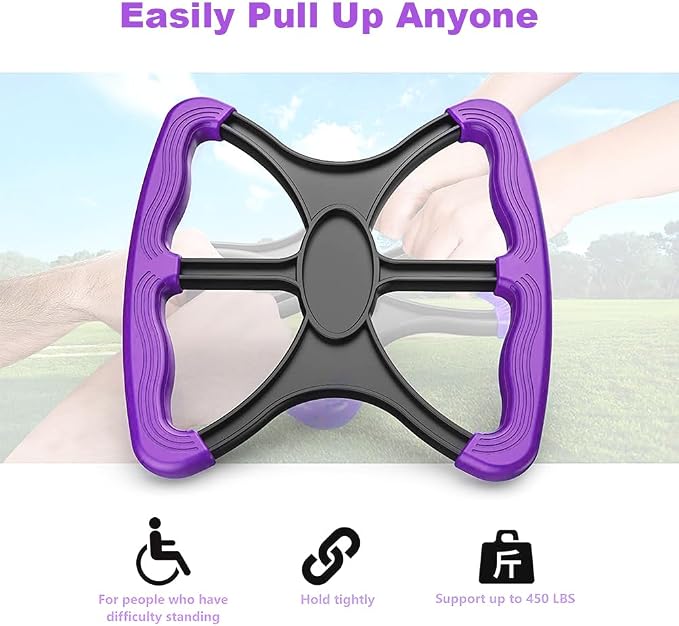 Lift Assist Standing Aid for Elderly & Disabled, Portable Standing Mobility Aid with Non-Slip Grip Handles, Fall Assist Device for Seniors, Bariatric Patients, Nurses & Caregivers (Purple)