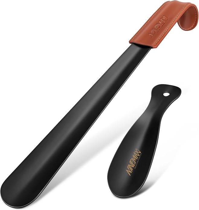 NINEMAX Shoe Horn, Long Handle for Seniors | Metal Build, Easy Shoe Wearing, No Bending, Ideal for Boots, Sneakers and Everyday Use