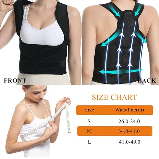 WEEOATAR Upper Back Support Posture Corrector Strap Posture Trainer, Breathable, Easy to Wear with Magic Sticker Back Brace to Improve Posture for Adults and Kids (Pink, M)