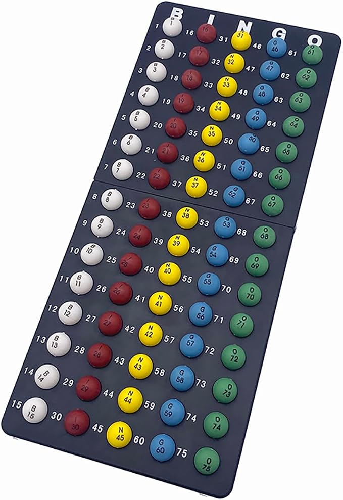 JUNWRROW Deluxe Bingo Set -Includes Antique Gold Metal Rotary Cage with Storage Bag,100 Mixed Cards, 600 Colorful Chips,75 Calling Balls,Master Board&2 Velvet Bag for Parties, Classroom, Large Groups