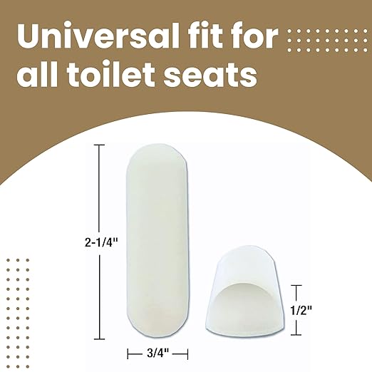 Gadgetime USA Toilet Seat Bumper Kit - Toilet Seat Risers & Toilet Cover Bumpers with Rubber Adhesive Pads - Bidet Compatible Toilet Seat Accessories for Cushioning & Protection - Pack of 4