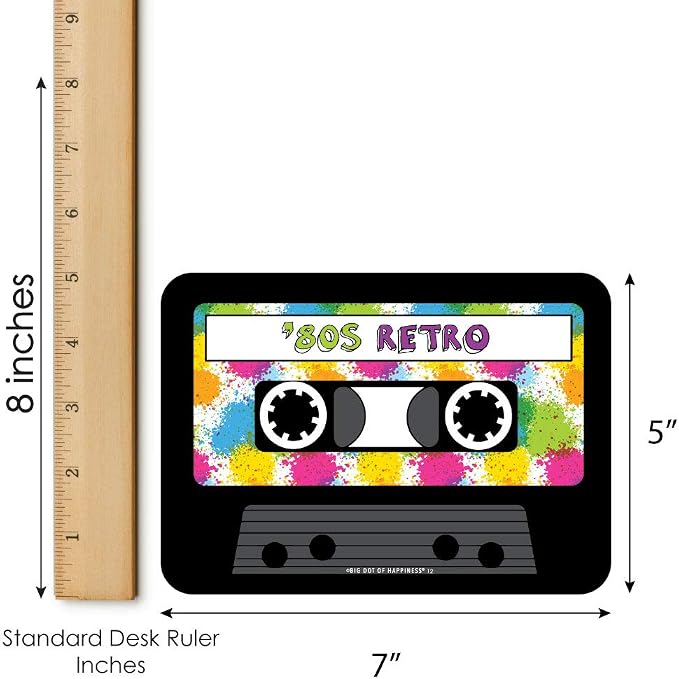 Big Dot of Happiness 80’s Retro - Bar Bingo Cards and Markers - Totally 1980s Party Bingo Game - Set of 18