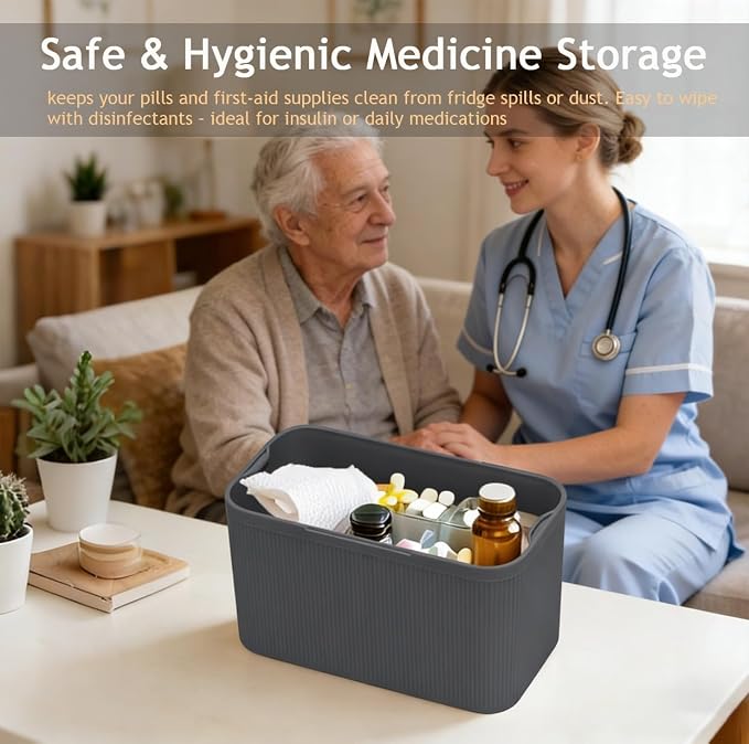 Lockable Storage Medicine Lock Box, 5cm Taller Combination Lockable for Code Medicine Safe Phone Jail Snacks Pill Safe Lockbox Small Cash Box with Locks for Home Fridge Office School Travel