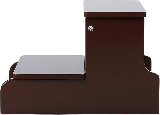 BirdRock Home Wooden Step Stool for Kids - Walnut - Decorative - Strong Sturdy Wood 2 Steps - Toddler Kids Step Helper for Kitchen Sink – Bathroom Toilet Stepping – Lightweight Construction
