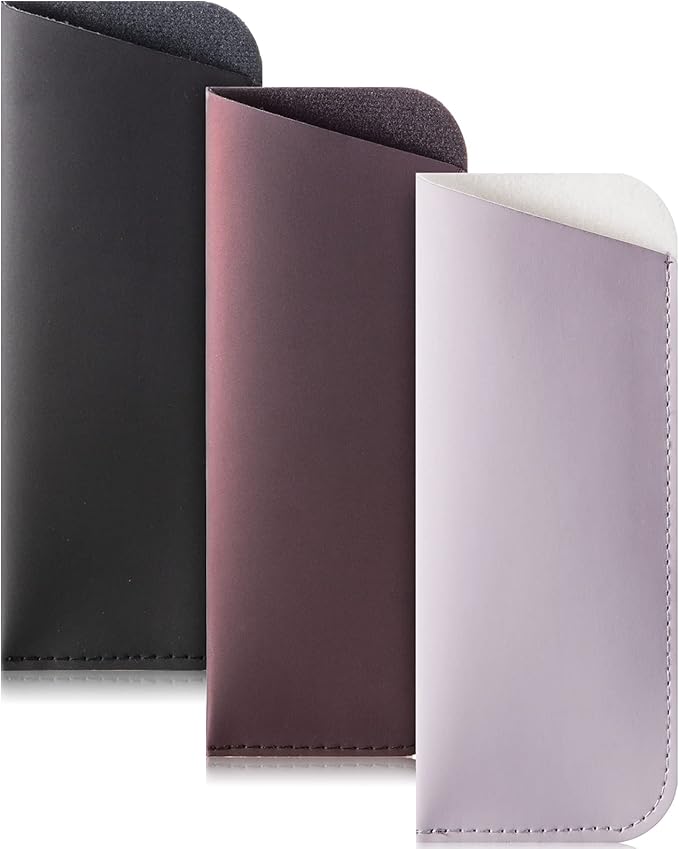 TRIUMPH VISION Reading Glasses Pouch Eyeglass Sleeve Soft Case Slim 3 Pack | Alternative to Bulky Case Lightweight，Neoprene Lined Padded Protect Optical lens Slip in, Cute Pattern Portable for Daily Use
