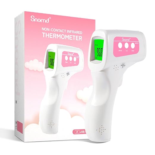 Non-Contact Forehead Thermometer for Baby, Kids & Adults | 3-in-1 thermometer, 1s accurate reading, body/object/room temp, fever alert & silent mode