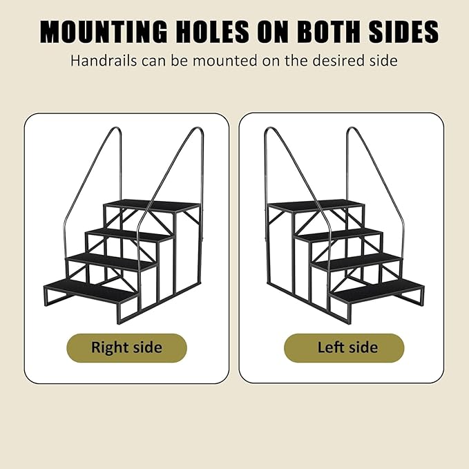 Step Ladder, Step Stool with Handle, Heavy Duty Pool Ladder Above Ground 660Lbs, Camper Steps Outdoor Steps RV Stairs for Reaching High, Portable Home Stairs for Travel Trailer