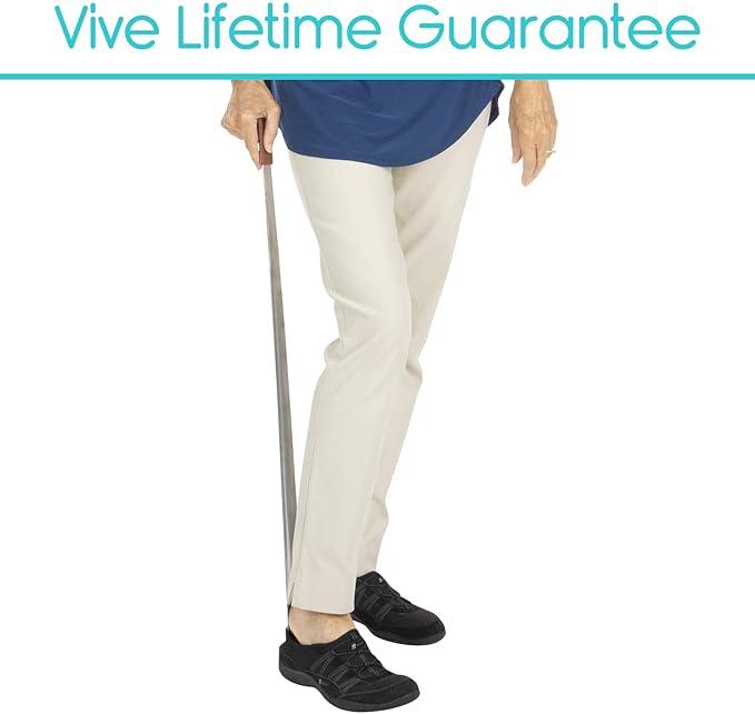 Vive Extra Long Handled Shoe Horn (31.5 Inches)- Metal Shoehorn for Men and Women- Large Standing Reach Assist for Seniors
