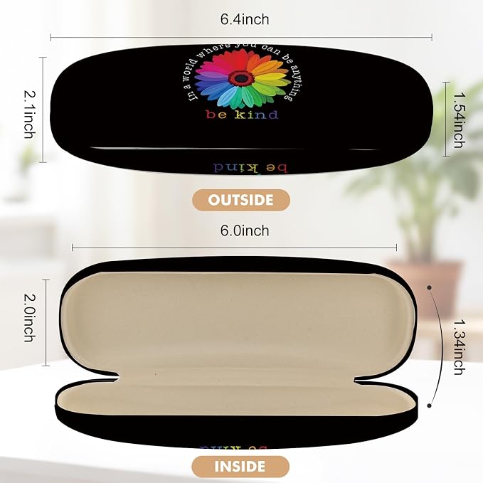 Glasses Case Hard Shell,Portable Protective Eyeglasses Case, Eyeglass Holder Box with Cleaning Cloth, for men women