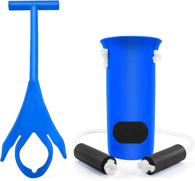 Jellas Sock Aid for Putting On Socks Kit,4.0 Inch Sock Helper for Seniors | Flexible Long Rope Design, Easy Put On Take Off Socks, Comfort Independence Helper, Blue