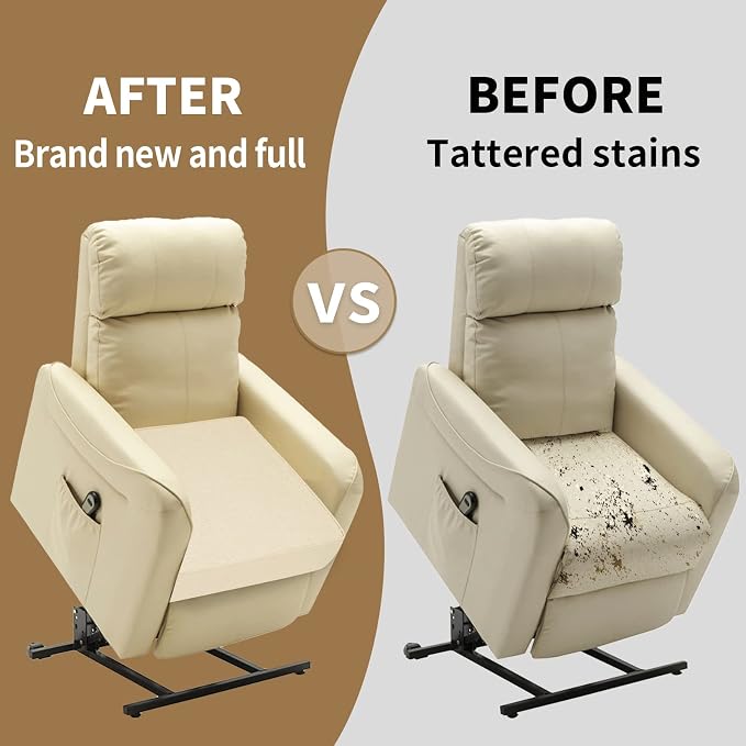 BUYUE Thickened Chair Lifting Cushion for Elderly 20" x 20" x 5", Original Woven Fabric High-Density Foam Recliner Chair Pad Couch Armchair Seat Cushion, Brown