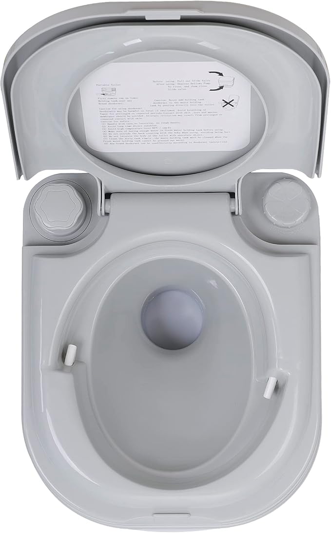 HSM 6.4 Gallon Waste Tank Portable Toilet for Camping RV Boating Fishing Indoor Outdoor Toilet Compact Double-outlet Anti-leak Seal Ring Commode with Travel Bag Sprinkling Bottle | for RV Boating Fishing Indoor Outdoor Toilet Compact Double-outlet Anti...
