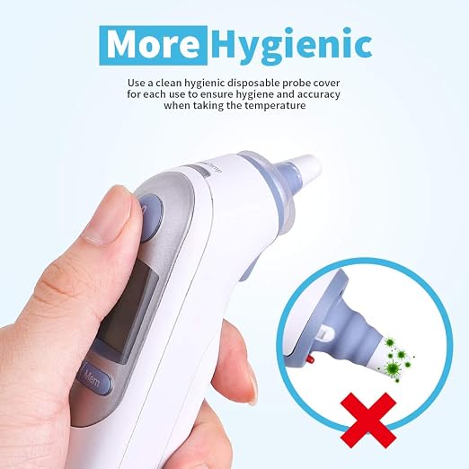 200 Counts Ear Thermometer Covers, Refill Caps, Lens Filters Compatible with All Braun Models Including 7 Serie IRT 6520, 3 Series IRT3030, BPA Free and Disposable Ear Thermometer Covers Caps