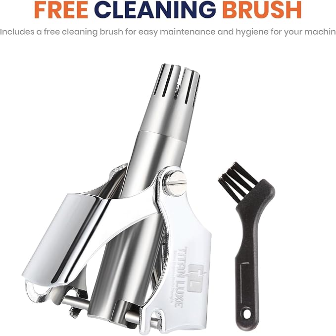 Stainless Steel Manual Nose Hair Trimmer for Men and Women | Manual Nose and Ear Hair Trimmer | Nose Clippers, 360° Rotating Hair Trimmers | Washable Nosehair Remover - Pack of 3