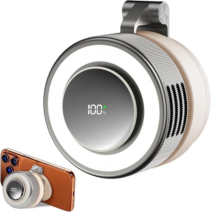 Portable Clip-On Fan, Mini USB Rechargeable 360° Rotatable Fan, Personal Fan 3-Speed Silent Mini Bladeless Fans (Sliver-2000mAh)